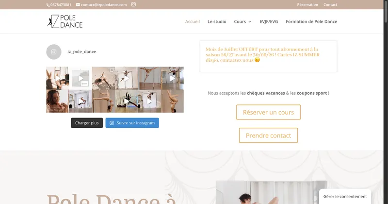 Capture du site izpoledance.fr